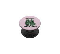 Undiagnosed But Full Steam Ahead Raccoon locomotive Train PopSockets Adhesive PopGrip