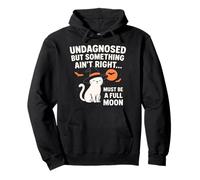 Undiagnosed But Something Ain’t Right Funny Halloween Cat Pullover Hoodie