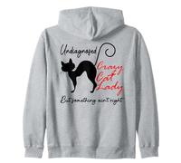 Undiagnosed But Something Ain't Right Funny Crazy Cat Lady Zip Hoodie
