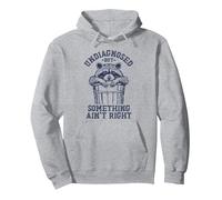 Undiagnosed But Something Ain't Right Funny Raccoon Pullover Hoodie, Adult Unisex, Heather Grey, XX-Large