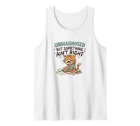 Undiagnosed But Something Ain't Right Grumpy Funny Cat Tank Top