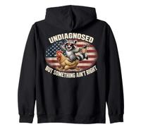 Undiagnosed But Something Ain't Right Raccoon Chicken Zip Hoodie