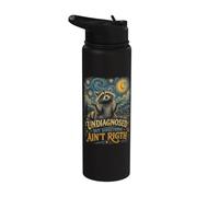 Undiagnosed But Something Ain't Right Starry Night Raccoon Stainless Steel Insulated Water Bottle