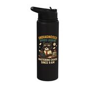 Undiagnosed Office Legend Mastering Chaos Since 9 AM Stainless Steel Insulated Water Bottle