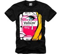 Undine Men Fashion Print Cotton T Shirt Valium Happy Pills MDMA Xanax LSD Tumblr Ganja DMT Men Funny T Shirt Black 3XL