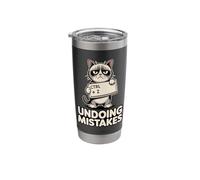 Undoing Mistakes Cat Computer Humor Stainless Steel Insulated Tumbler