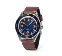 UNDONE Basecamp Collection - Automatic Watches for Men, Mens Field Watches, Blue Classic Dial | Brown Leather Strap, Outdoor
