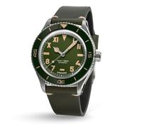 UNDONE Basecamp Collection - Automatic Watches for Men, Mens Field Watches, Green Cali Dial | Green Leather Strap, 40mm, Outdoor