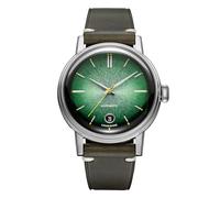 Undone Enamel Automatic Green Steel Date Sapphire Leather Men's Watch