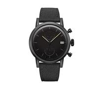 Undone "Urban Modern Black Chronograph Hybrid Quartz Mechanical Date Stainless Steel IP Black Cordura Men's Watch