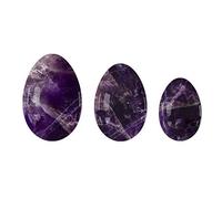 Undrilled Rose Quartz Yoni Egg Set Jade Eggs Obsidian Kegel Exercise Ball Yoni Eggs Exerciser,Amethyst
