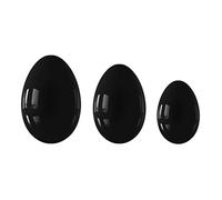 Undrilled Rose Quartz Yoni Egg Set Jade Eggs Obsidian Kegel Exercise Ball Yoni Eggs Exerciser,Black Obsidian