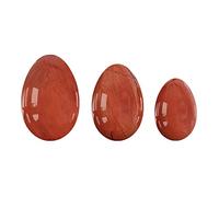 Undrilled Rose Quartz Yoni Egg Set Jade Eggs Obsidian Kegel Exercise Ball Yoni Eggs Exerciser,Red Jasper