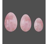 Undrilled Rose Quartz Yoni Egg Set Jade Eggs Obsidian Kegel Exercise Ball Yoni Eggs Exerciser,Rose Quartz