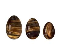 Undrilled Rose Quartz Yoni Egg Set Tiger Eye Jade Eggs Obsidian Kegel Exercise Muscle Firming Yoni Eggs Exerciser-Tiger Eye