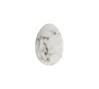Undrilled Yoni Egg Natural Stone Jade Egg for Kegel Exercise Pelvic Floor Muscle Exercise Rose Quartz Yoni Egg-White Howlite-40x25mm