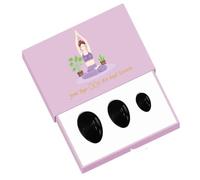 Undrilled Yoni Egg Set with Box Natural Jade Stone Eggs Women Kegel Exercise Muscle Tightening Feminine Product-Obsidian Eggs