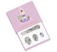 Undrilled Yoni Egg Set with Box Women Kegel Exerciser Jade Eggs Muscles Tightening Ball Massage Yoni Wand Jade Massager-White Howlite