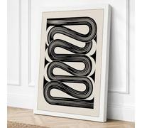 Undulating Loops Minimalist Canvas Wall Art Print 18x12 Inch (46 x 30 cm)