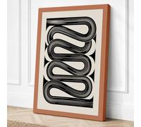 Undulating Loops Minimalist Canvas Wall Art Print 18x12 Inch (46 x 30 cm)