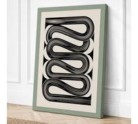 Undulating Loops Minimalist Canvas Wall Art Print 18x12 Inch (46 x 30 cm)