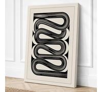 Undulating Loops Minimalist Canvas Wall Art Print 18x12 Inch (46 x 30 cm)