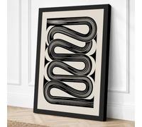 Undulating Loops Minimalist Canvas Wall Art Print 18x12 Inch (46 x 30 cm)