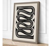 Undulating Loops Minimalist Canvas Wall Art Print 18x12 Inch (46 x 30 cm)