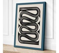 Undulating Loops Minimalist Canvas Wall Art Print 18x12 Inch (46 x 30 cm)
