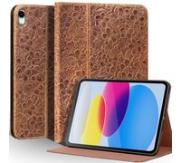 Une Diffe Leather Case for iPad (A16) 11th Gen. 2025 11 Inch, iPad 10th Gen.2022 10.9 Inch, Full Grain Leather Cover with Auto Sleep/Wake, Anti Slip, Brown Flower