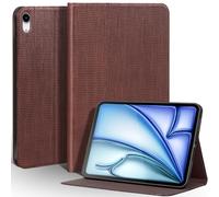 Une Diffe Leather Case for iPad Air 11 Inch M3 2025/ M2 2024,iPad Air 10.9 Inch Case 5th/4th Gen. 2022/2020, Full Grain Leather Cover,Protective Smart Folio with Auto Sleep/Wake, Brown Hole