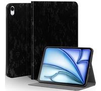 Une Diffe Leather Case for iPad Air 11 Inch M3 2025/ M2 2024,iPad Air 10.9 Inch Case 5th/4th Gen. 2022/2020, Full Grain Leather Cover,Protective Smart Folio with Auto Sleep/Wake, Black Silver
