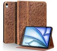 Une Diffe Leather Case for iPad Air 11 Inch M3 2025/ M2 2024,iPad Air 10.9 Inch Case 5th/4th Gen. 2022/2020, Full Grain Leather Cover,Protective Smart Folio with Auto Sleep/Wake, Brown Flower