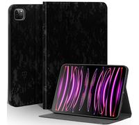 Une Diffe Leather Case for iPad Pro 11 Inch 4/3/2/1st Gen. 2022/2021/2020/2018, Full Grain Leather Cover,Protective Smart Folio with Auto Sleep/Wake, Anti Slip, Black Silver