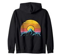 Une illustration de montagne au coucher du soleil. Zip Hoodie