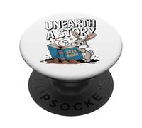 Unearth A Story : Bunny Rabbit Reading PopSockets Adhesive PopGrip