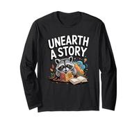 Unearth a Story Reading Raccoon Long Sleeve T-Shirt
