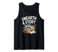 Unearth a Story Reading Raccoon Tank Top