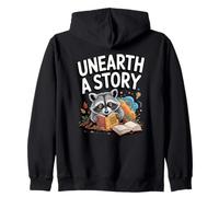 Unearth a Story Reading Raccoon Zip Hoodie