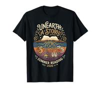 Unearth A Story Summer Reading 2026 Cute Archeologist Cool T-Shirt