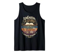 Unearth A Story Summer Reading 2026 Cute Archeologist Cool Tank Top
