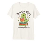 Unearth A Story Summer Reading 2026 Dino Premium T-Shirt