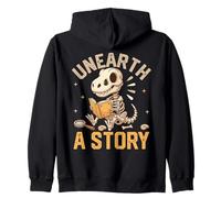 Unearth A Story T-Rex Dinosaur Library Summer Reading Zip Hoodie