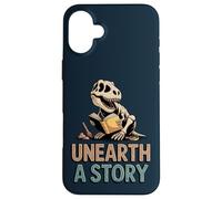 Unearth A Story T-Rex Reading a Book Case for iPhone 16 Plus