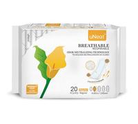 uNeat Ultra Thin Pads with Wings, Sanitary Napkins for Women and Teen, Regular Absorbency, Unscented, Eliminates Odor (Regular, Size 2, 20 Count)