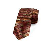 Unedskck Men's Tie, Brick Wall Earthy Colors, Necktie, 3.7", Multicolor
