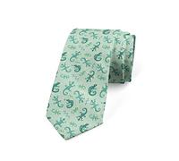 Unedskck Men's Tie, Lizards Chameleons Tribal, 3.7", Seafoam Teal Green
