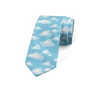 Unedskck Necktie, Cartoon Sky Clouds, 3.7", Baby Blue