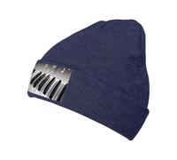Unedskck Piano Music Symbol Printed Knitted Hat Warm Woolen Cap Neutral Beanies Navy Blue