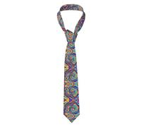 Unedskck Psychedelic Colors Prints Men's Necktie - Stylish and Polyester Fiber Tie for Business, Daily Life, and Special Occasions, Black, One Size